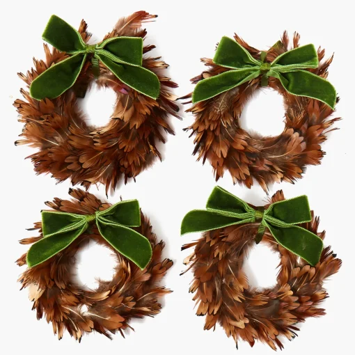 Mrs. Alice Feather Wreath (Set of 4)< Autumn Decorations