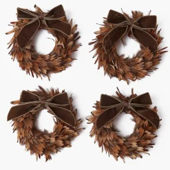 Mrs. Alice Feather Wreath (Set of 4)< Autumn Decorations