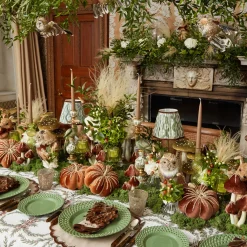 Mrs. Alice Feather Wreath with Chocolate Velvet Bows (Set of 4)< Autumn Decorations