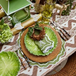 Mrs. Alice Feather Wreaths with Forest Green Velvet Bows (Set of 4)< Christmas Decorations