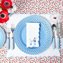 Mrs. Alice Fifi Blue Poodle Linen Napkins (Set of 4)< Napkins