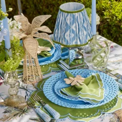 Mrs. Alice Fleur Green Placemats & Napkins (Set of 4)< Summer Table Linen | Table Linen Sets