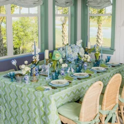 Mrs. Alice Fleur Green Placemats & Napkins (Set of 4)< Summer Table Linen | Table Linen Sets