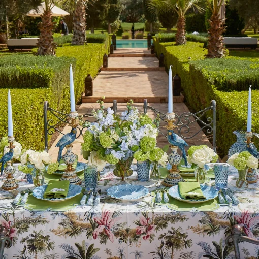 Mrs. Alice Fleur Green Placemats (Set of 4)< Summer Table Linen | Placemats