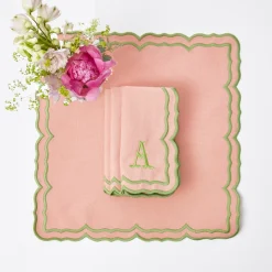 Mrs. Alice Fleur Pink Napkins (Set of 4)< Napkins | Mrs. Alice Monogram