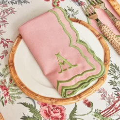 Mrs. Alice Fleur Pink Napkins (Set of 4)< Napkins | Mrs. Alice Monogram