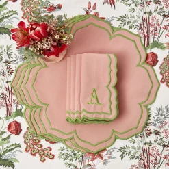 Mrs. Alice Fleur Pink Placemats & Napkins (Set of 4)< Table Linen Sets | Mrs. Alice Monogram
