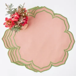 Mrs. Alice Fleur Pink Placemats & Napkins (Set of 4)< Table Linen Sets | Mrs. Alice Monogram