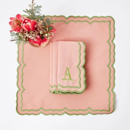 Mrs. Alice Fleur Pink Placemats & Napkins (Set of 4)< Table Linen Sets | Mrs. Alice Monogram