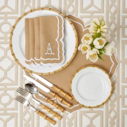 Mrs. Alice Fleur Sand Placemats (Set of 4)< Summer Table Linen | Placemats