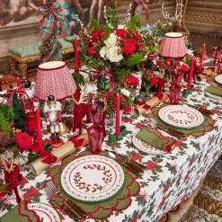 Mrs. Alice Flocked Burgundy Reindeer Family< Christmas Decorations
