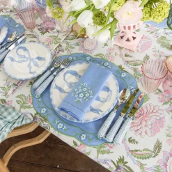 Mrs. Alice Floral Periwinkle Linen Napkins (Set of 4)< Summer Table Linen | Napkins