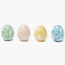 Mrs. Alice Floral Tole Eggs (Set of 4)< Spring Decorations