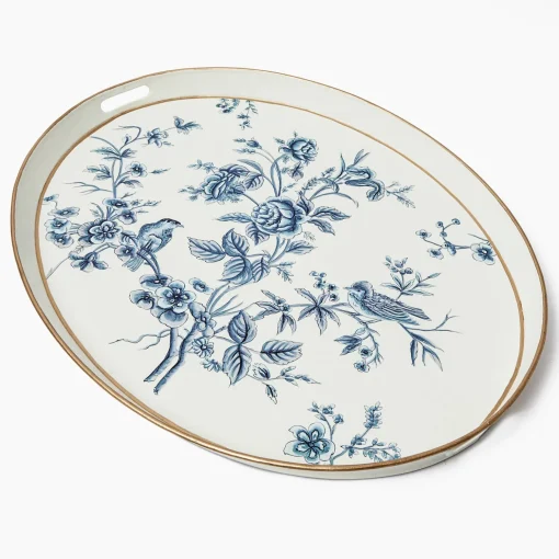 Mrs. Alice Floral Tole Oval Tray< Trays