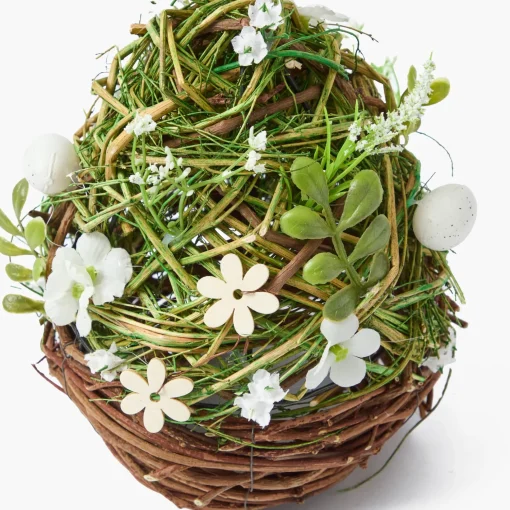 Mrs. Alice Floral Wicker Easter Egg (Pair)< Spring Decorations