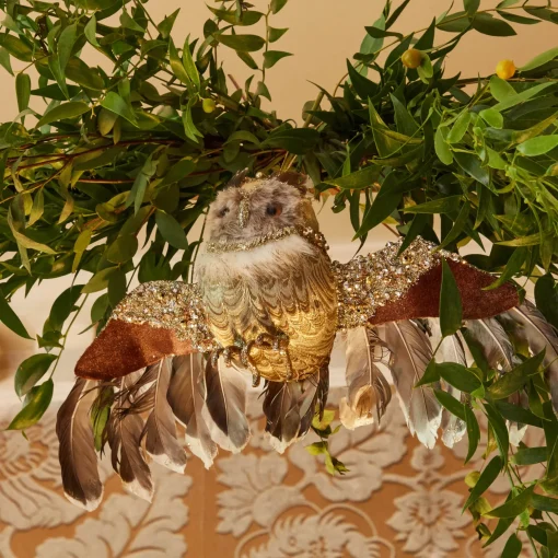 Mrs. Alice Flying Glitter Owl (Pair)< Autumn Decorations