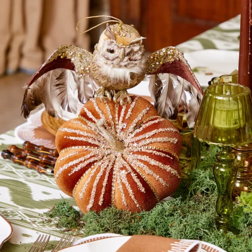 Mrs. Alice Flying Glitter Owl (Pair)< Autumn Decorations