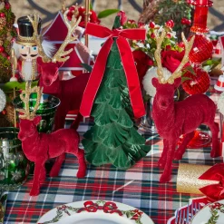 Mrs. Alice Forest Green Flocked Fir Tree (Pair)< Christmas Decorations