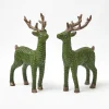 Mrs. Alice Forest Green Rattan Reindeer (Pair) - 30cm< Christmas Decorations