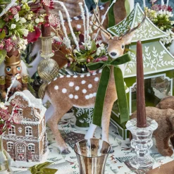 Mrs. Alice Forest Green Velvet Bow (Set of 4) - 20cm< Napkin Rings & Bows | For The Chalet