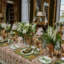 Mrs. Alice Forest Green Velvet Bow (Set of 4) - 20cm< Napkin Rings & Bows | For The Chalet