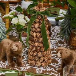 Mrs. Alice Forest Green Velvet Bow (Set of 4) - 20cm< Napkin Rings & Bows | For The Chalet