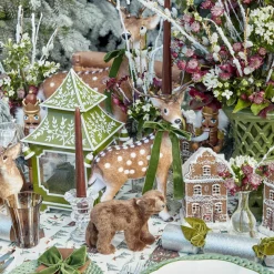 Mrs. Alice Forest Green Velvet Bow (Set of 4) - 20cm< Napkin Rings & Bows | For The Chalet