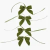 Mrs. Alice Forest Green Velvet Mini Bows (Set of 4)< Napkin Rings & Bows