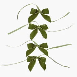 Mrs. Alice Forest Green Velvet Mini Bows (Set of 4)< Napkin Rings & Bows