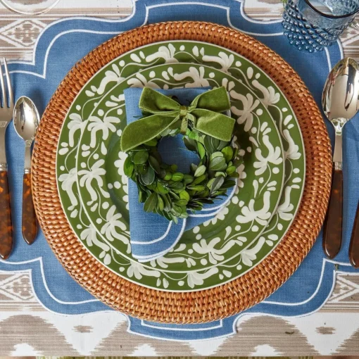 Mrs. Alice Forest Green Velvet Mini Bows (Set of 4)< Napkin Rings & Bows