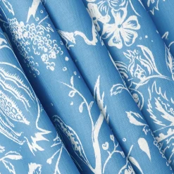 Mrs. Alice French Blue Chelsea Square Fabric< Serena Fresson Fabrics