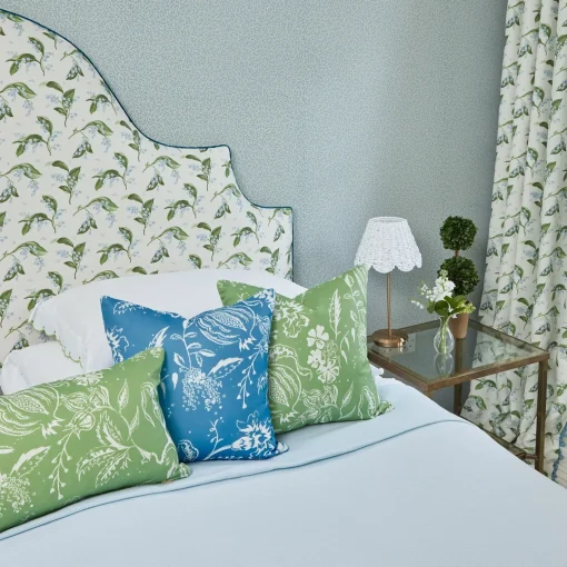 Mrs. Alice French Blue Chelsea Square Fabric< Serena Fresson Fabrics