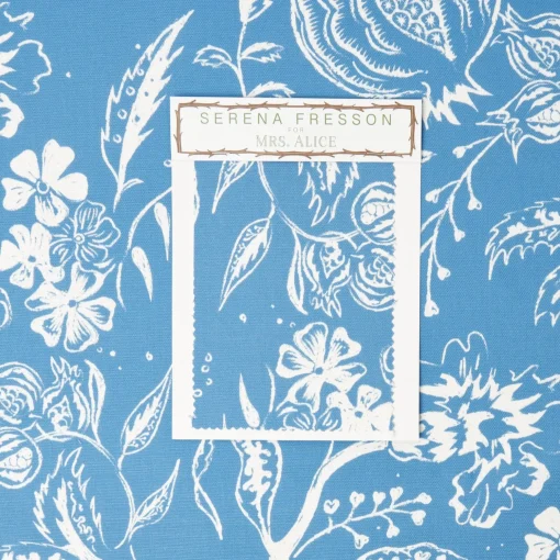 Mrs. Alice French Blue Chelsea Square Fabric< Serena Fresson Fabrics