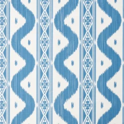 Mrs. Alice French Blue Ikat Stripe Fabric< Serena Fresson Fabrics