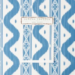 Mrs. Alice French Blue Ikat Stripe Fabric< Serena Fresson Fabrics