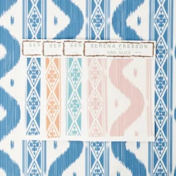 Mrs. Alice French Blue Ikat Stripe Fabric< Serena Fresson Fabrics