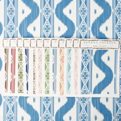 Mrs. Alice French Blue Ikat Stripe Fabric< Serena Fresson Fabrics