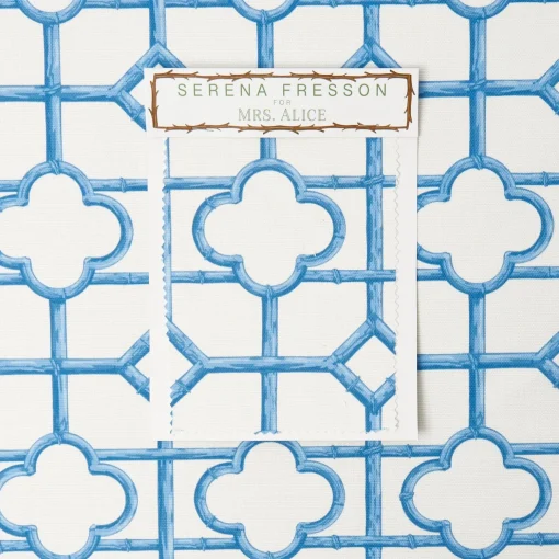 Mrs. Alice French Blue Shaded Bamboo Fabric< Serena Fresson Fabrics