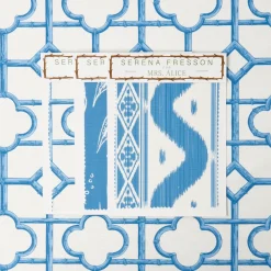 Mrs. Alice French Blue Shaded Bamboo Fabric< Serena Fresson Fabrics