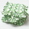 Mrs. Alice Frilled Green Ikat Seat Pad Cushion (Set of 4)< Cushions