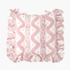Mrs. Alice Frilled Pink Ikat Seat Pad Cushion< Cushions