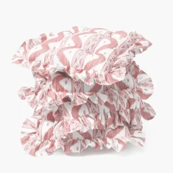 Mrs. Alice Frilled Pink Ikat Seat Pad Cushions (Set of 4)< Cushions