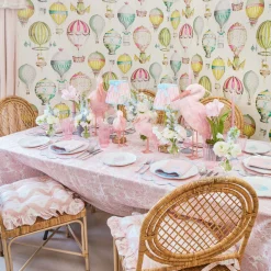 Mrs. Alice Frilled Pink Ikat Seat Pad Cushion< Cushions