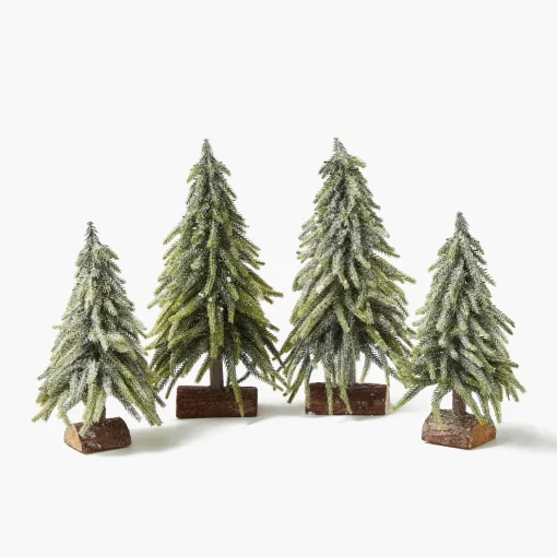 Mrs. Alice Frosted Fir Tree Family< Christmas Decorations