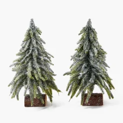 Mrs. Alice Frosted Fir Trees (Pair)< Christmas Decorations