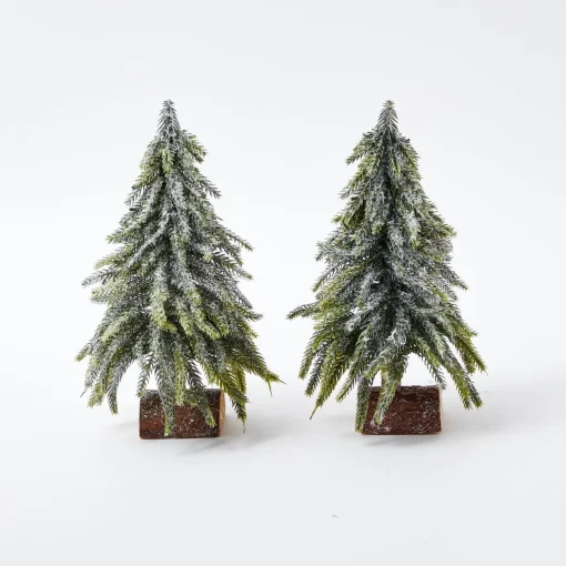 Mrs. Alice Frosted Fir Trees (Pair)< Christmas Decorations