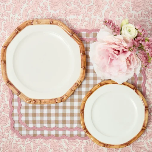 Mrs. Alice Geometric Bamboo Dinner & Starter Plates (Set of 8)< Crockery Sets