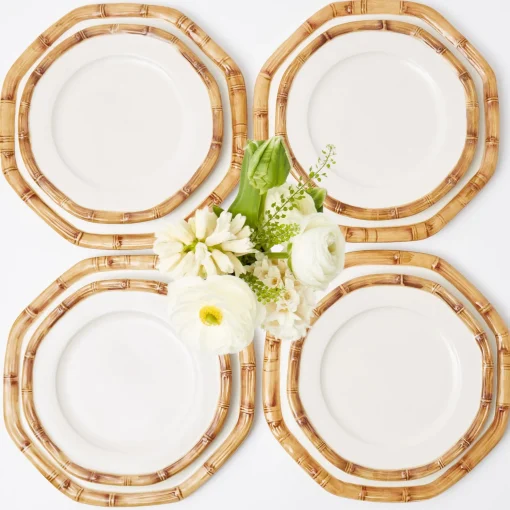 Mrs. Alice Geometric Bamboo Dinner & Starter Plates (Set of 8)< Crockery Sets