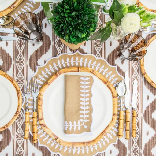Mrs. Alice Geometric Bamboo Dinner Plate (Set of 4)< Dinner Plates | Crockery Sets