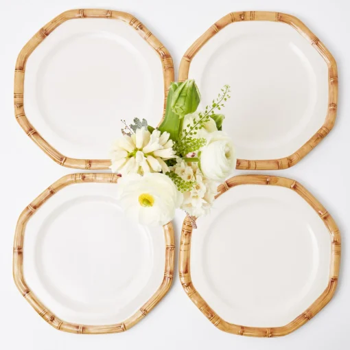 Mrs. Alice Geometric Bamboo Dinner Plate (Set of 4)< Dinner Plates | Crockery Sets